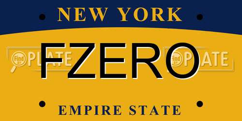 FZERO New York License Plate