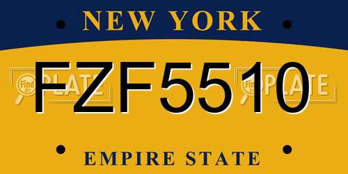 FZF5510 New York License Plate
