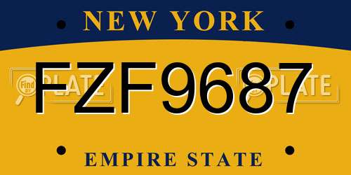 FZF9687 New York License Plate