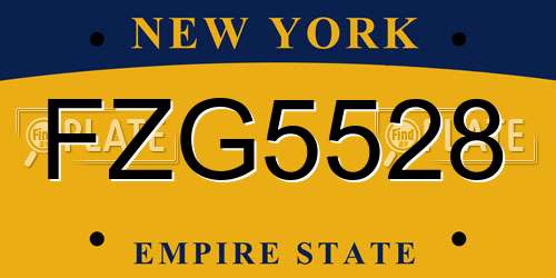 FZG5528 New York License Plate
