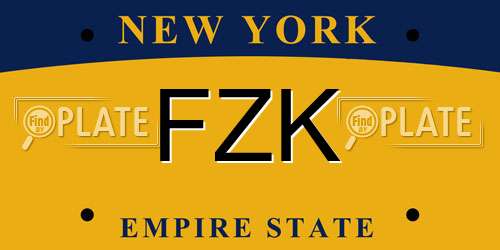 FZK New York License Plate