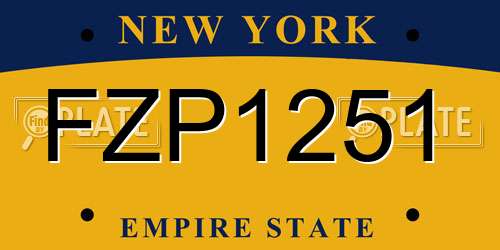 FZP1251 New York License Plate