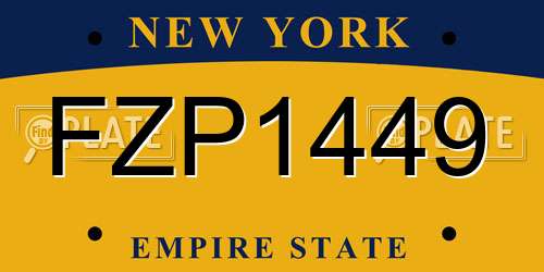 FZP1449 New York License Plate