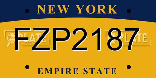 FZP2187 New York License Plate