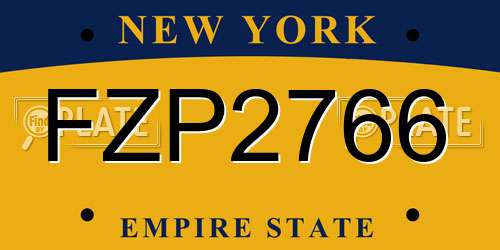 FZP2766 New York License Plate