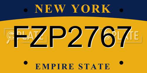 FZP2767 New York License Plate