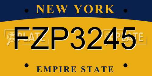FZP3245 New York License Plate