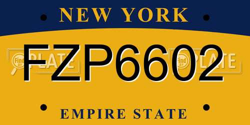 FZP6602 New York License Plate