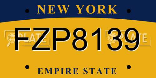 FZP8139 New York License Plate