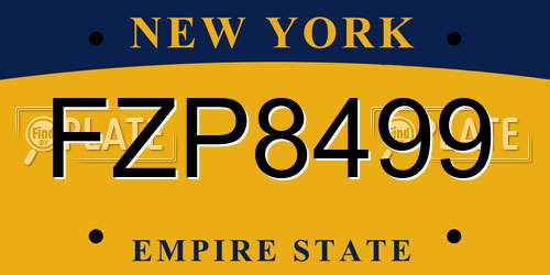 FZP8499 New York License Plate