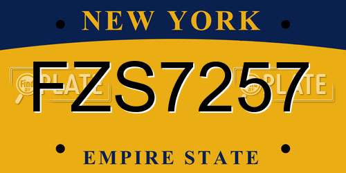 FZS7257 New York License Plate
