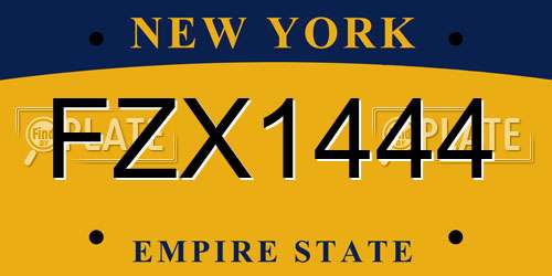FZX1444 New York License Plate