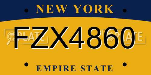 FZX4860 New York License Plate