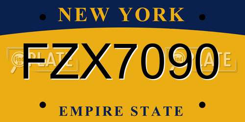 FZX7090 New York License Plate