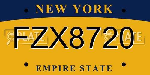 FZX8720 New York License Plate