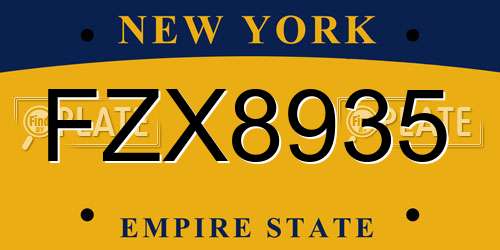 FZX8935 New York License Plate