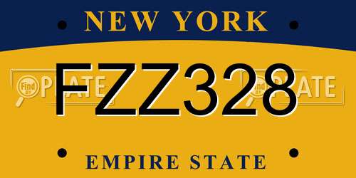 FZZ328 New York License Plate