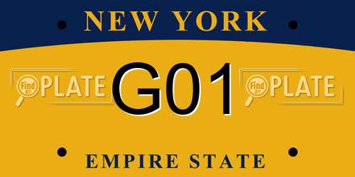 G01 New York License Plate