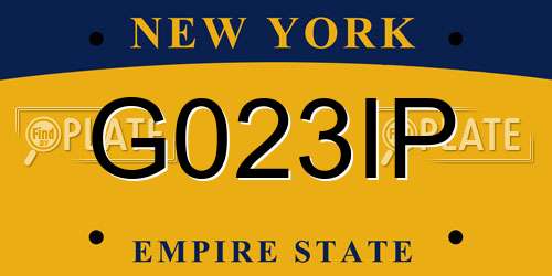 G023IP New York License Plate