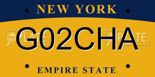 G02CHA New York License Plate