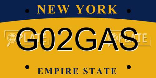 G02GAS New York License Plate