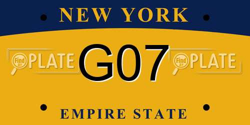 G07 New York License Plate