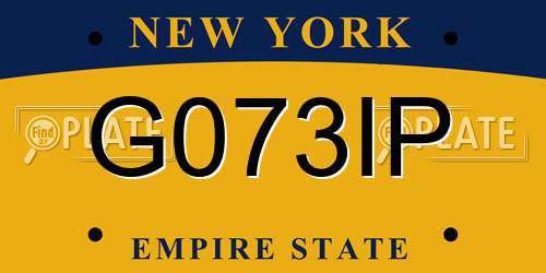 G073IP New York License Plate