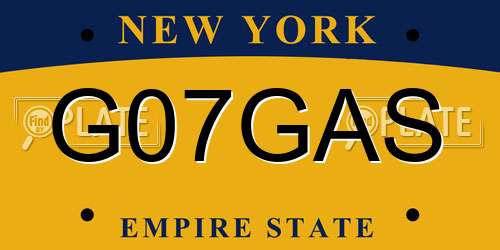G07GAS New York License Plate