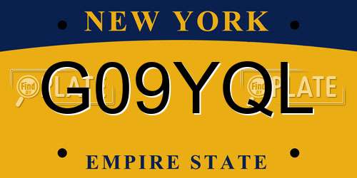 G09YQL New York License Plate