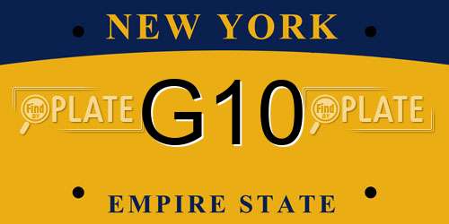G10 New York License Plate
