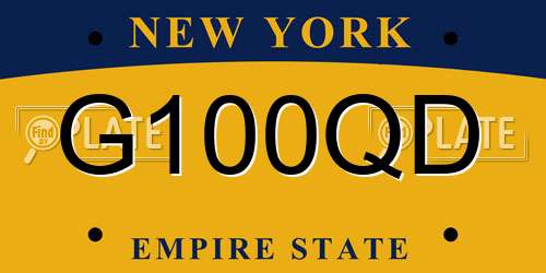 G100QD New York License Plate