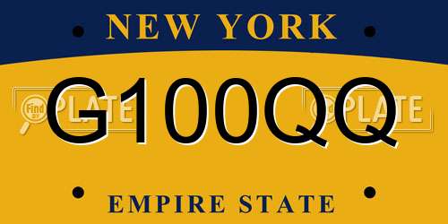 G100QQ New York License Plate