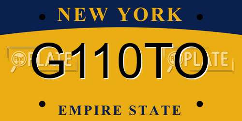 G110TO New York License Plate