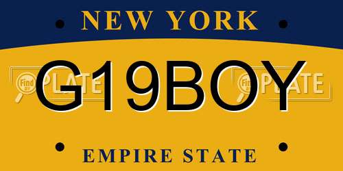 G19BOY New York License Plate
