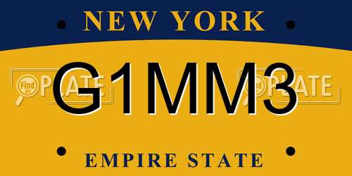 G1MM3 New York License Plate