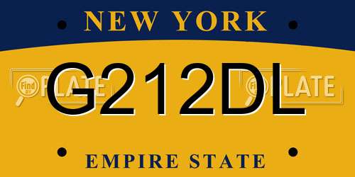 G212DL New York License Plate