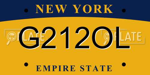 G212OL New York License Plate
