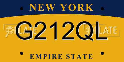 G212QL New York License Plate