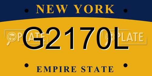 G2170L New York License Plate