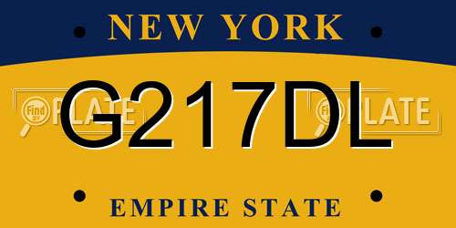 G217DL New York License Plate