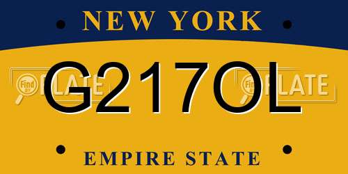 G217OL New York License Plate