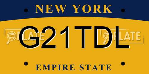G21TDL New York License Plate