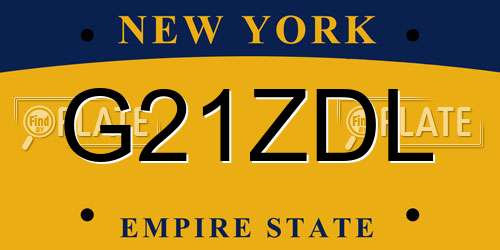 G21ZDL New York License Plate