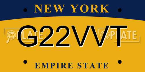 G22VVT New York License Plate