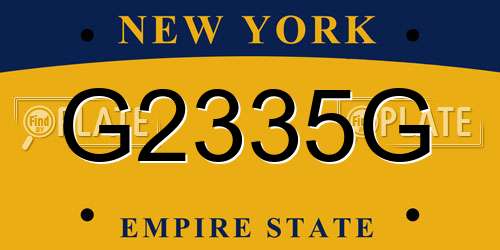 G2335G New York License Plate