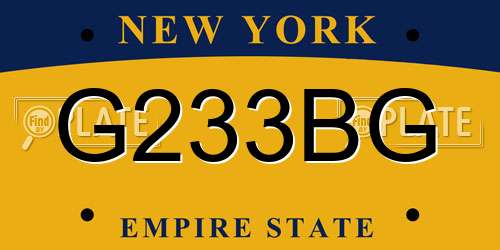 G233BG New York License Plate