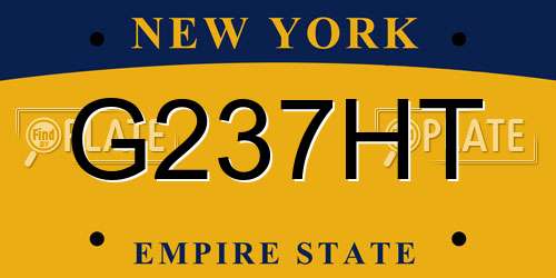 G237HT New York License Plate
