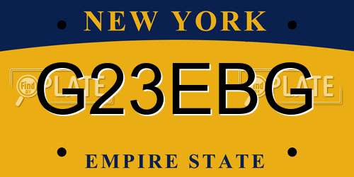 G23EBG New York License Plate