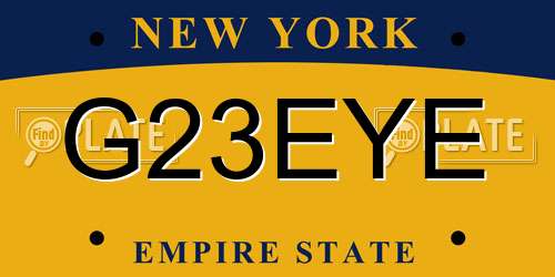 G23EYE New York License Plate