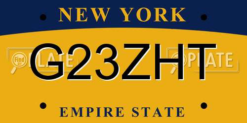 G23ZHT New York License Plate